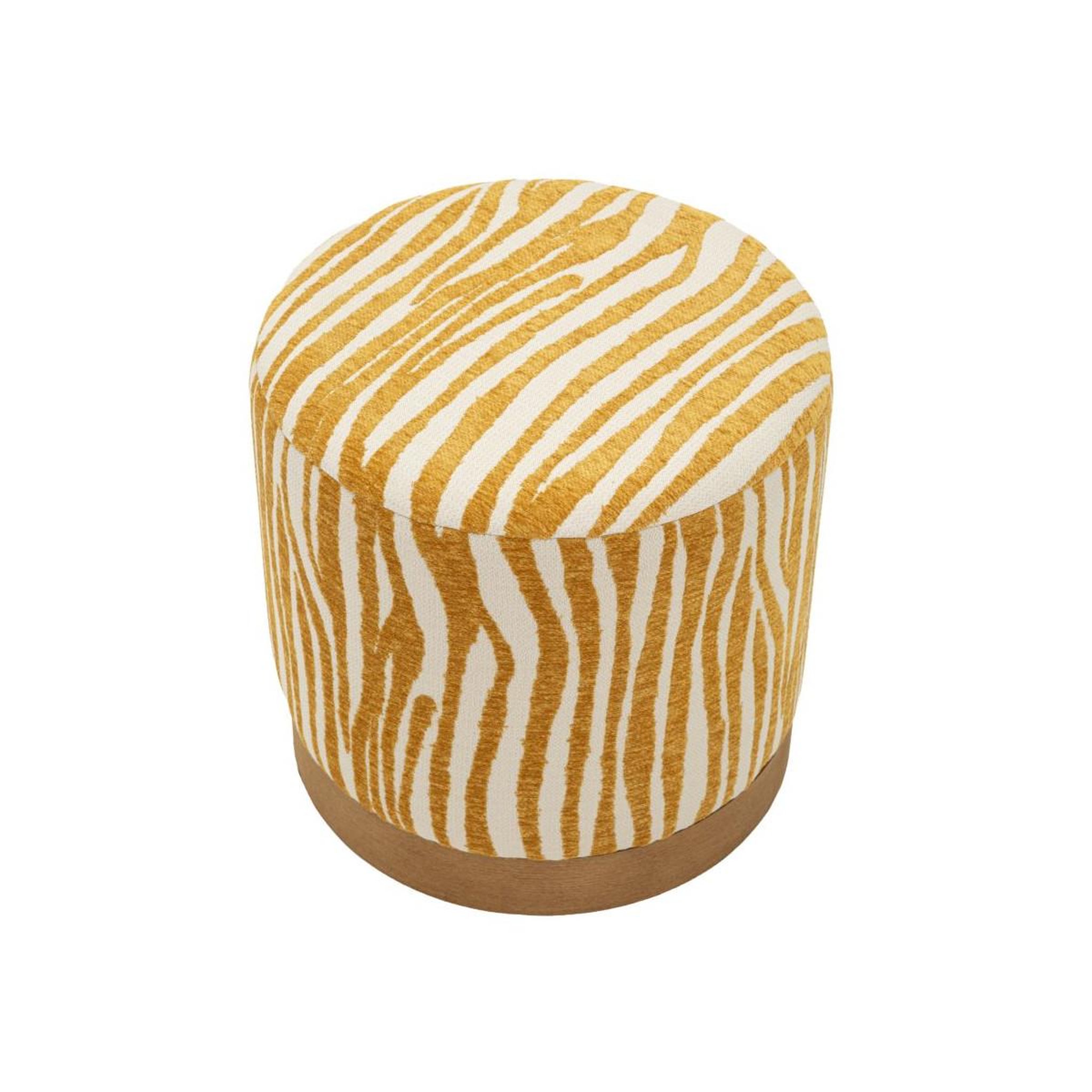 Voir la diapositive 2 : Paris Prix Pouf imprimé zèbre  savana  40cm jaune