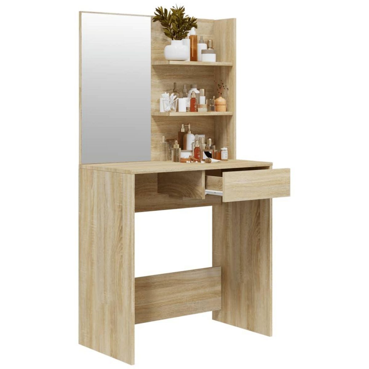 VIDAXL Coiffeuse avec miroir Chene sonoma 74,5x40x141 cm