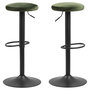 Voir la diapositive 1 : TOILINUX Lot de 2 Tabourets de bar Finch avec repose pieds et hauteur réglable en tissu et métal