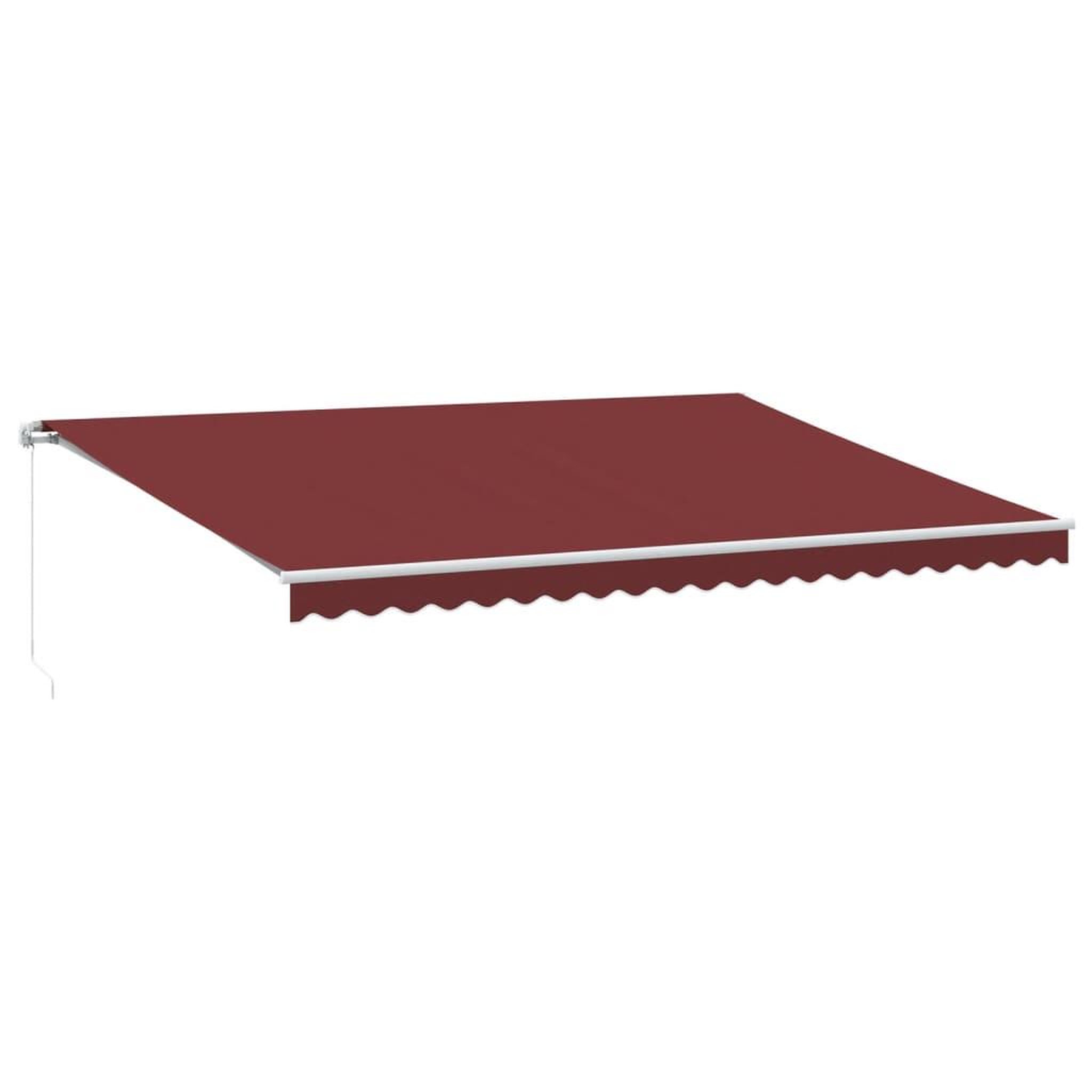 Voir la diapositive 2 : VIDAXL Auvent manuel retractable avec LED bordeaux 500x300 cm