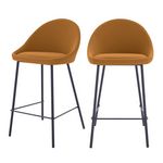Rendez vous déco Lot de 2 chaises pour îlot central 65 cm en cuir synthétique cannelle - Misty. Coloris disponibles : Gris, Marron