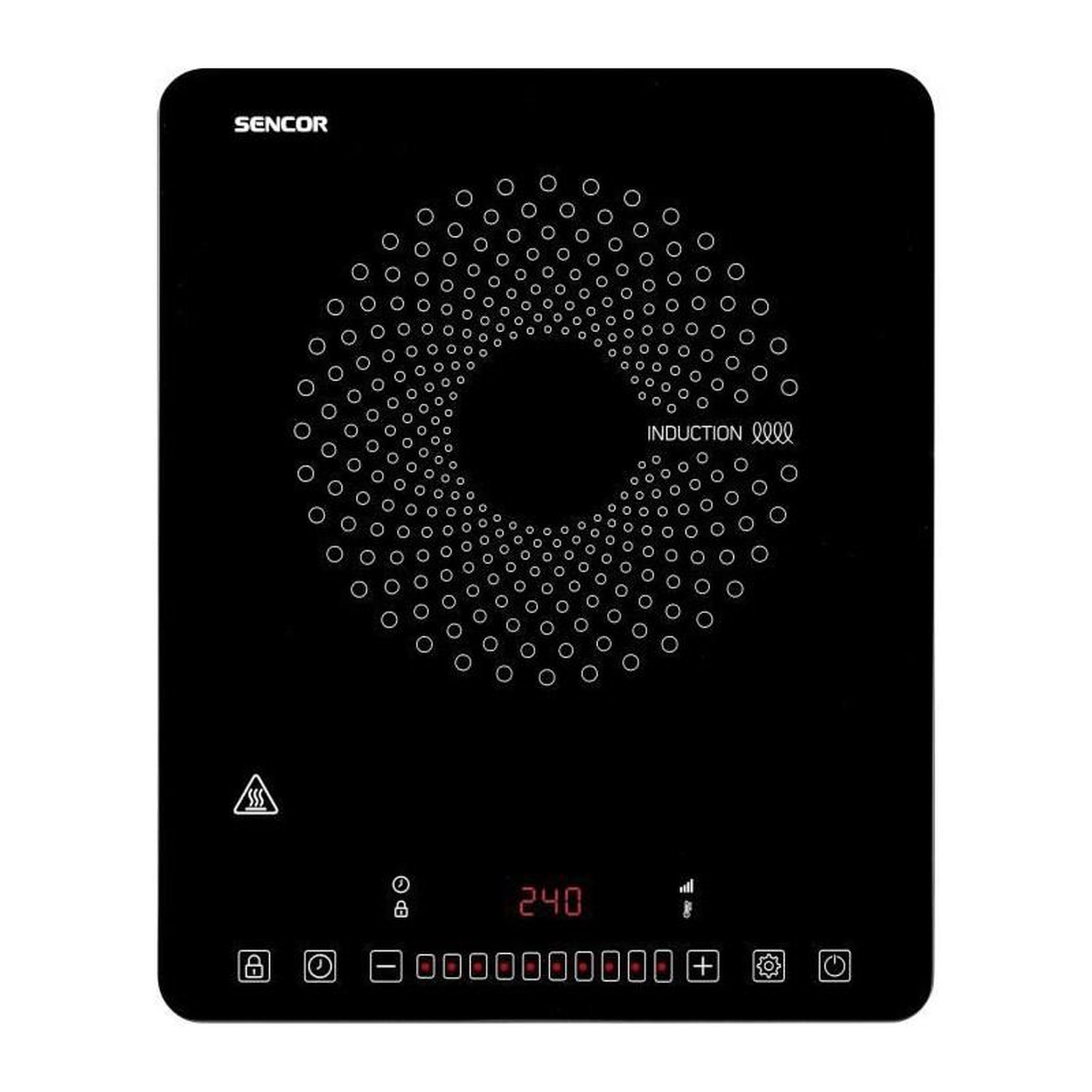Voir la diapositive 2 : SENCO Plaque de cuisson a induction - SENCOR - SCP 3701BK - 2000 W - 1 foyer - Noir
