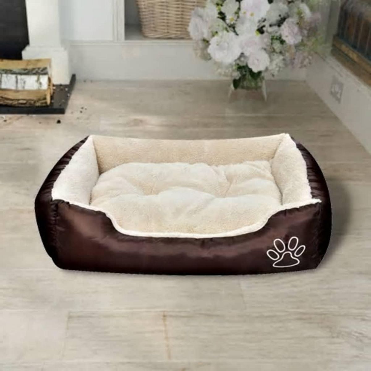 VIDAXL Lit chaud pour chiens avec coussin rembourre Taille S