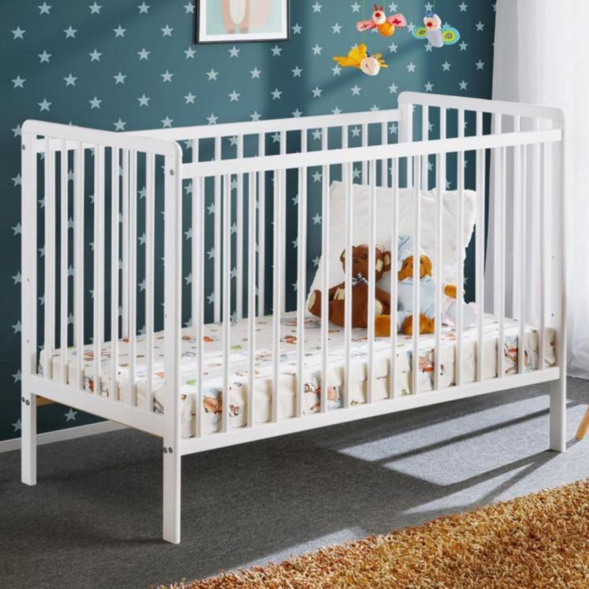 Paris Prix Lit Bébé  Cypi  60x120cm Blanc