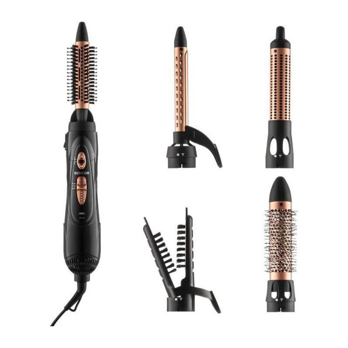 SENCO Fer a friser a air chaud - SENCOR - SHS 8550BK - 1000 W - 7 accessoires - Noir