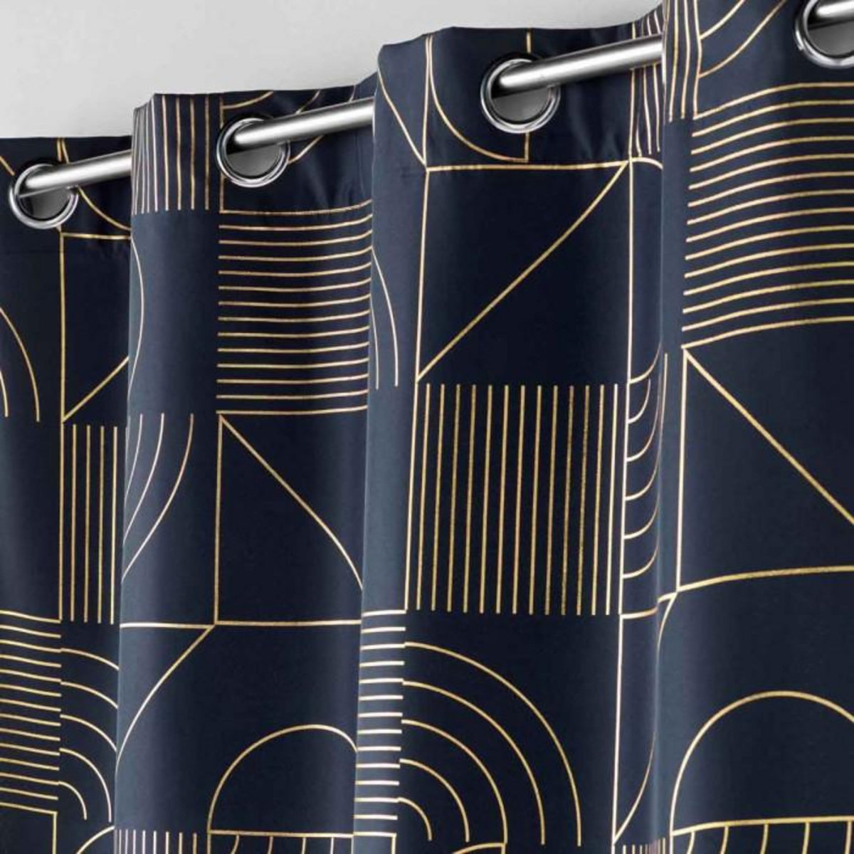 Paris Prix Rideau à Œillets Imprimé  Lineor  140x260cm Marine
