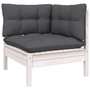 Voir la diapositive 4 : VIDAXL Salon de jardin 12 pcs avec coussins blanc bois de pin solide