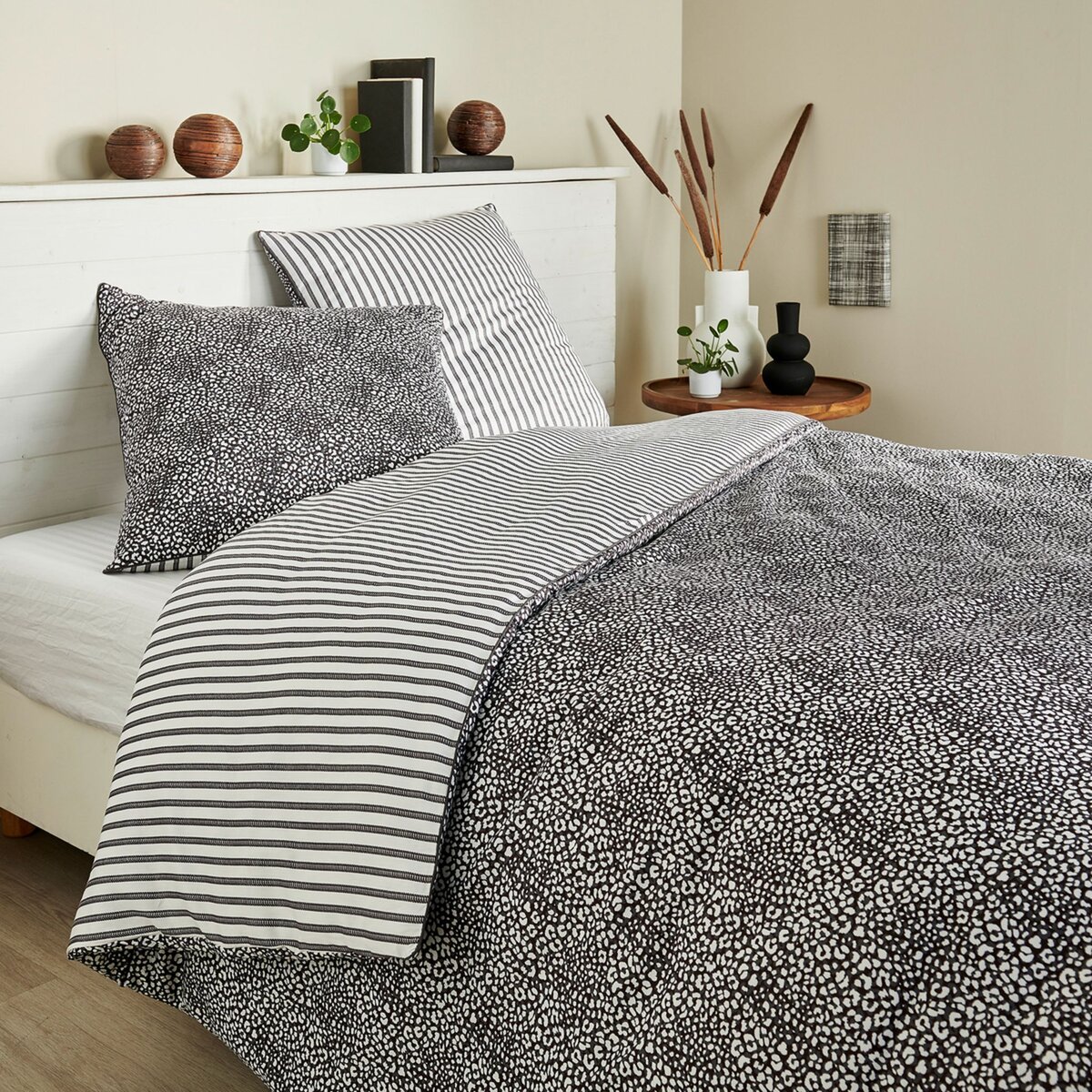 IKKS Parure housse de couette en satin de coton 80 fils PANTHERE