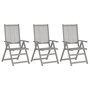 Voir la diapositive 2 : VIDAXL Chaises inclinables de jardin lot de 3 et coussins Bois acacia