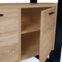 Voir la diapositive 6 : ID MARKET Buffet 160 cm PHOENIX XXL 4 portes bois et noir