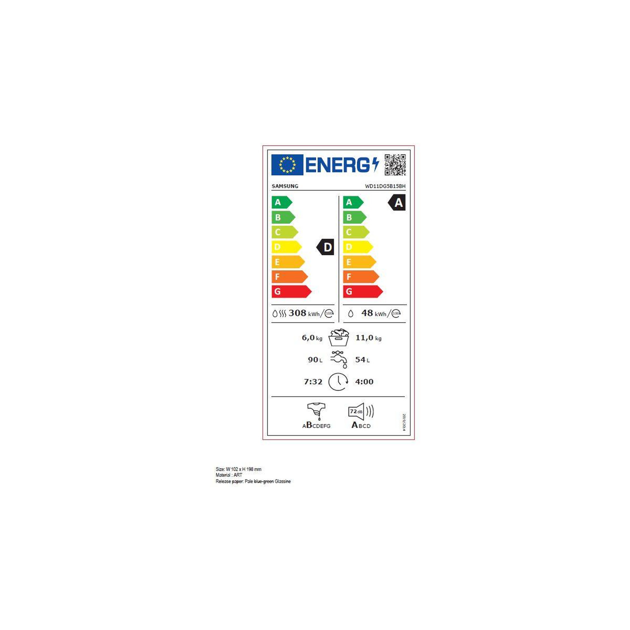 Voir la diapositive 6 : Samsung Lave linge séchant hublot wd11dg5b15bh