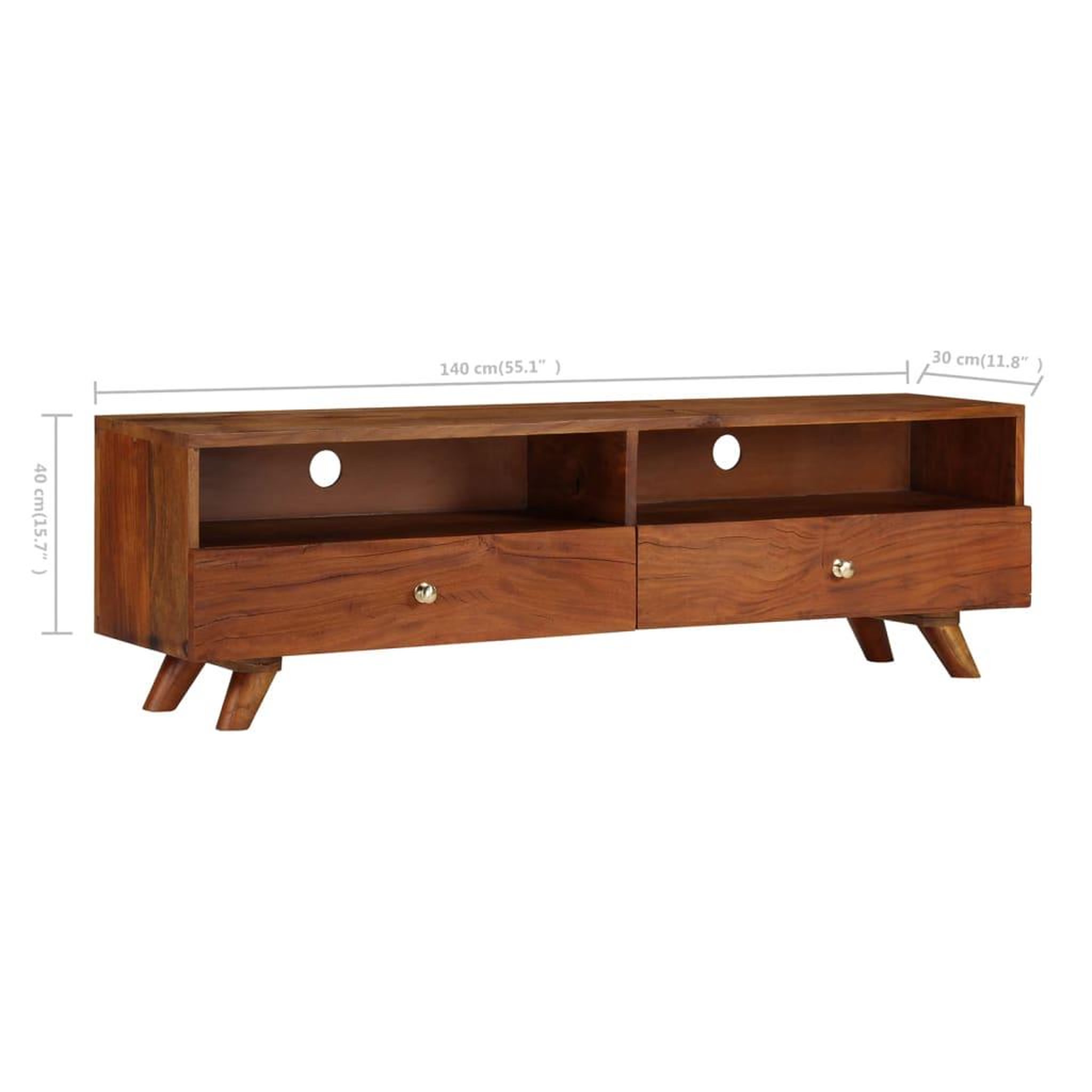 Voir la diapositive 6 : VIDAXL Meuble tv bois de recuperation solide 140x30x40 cm