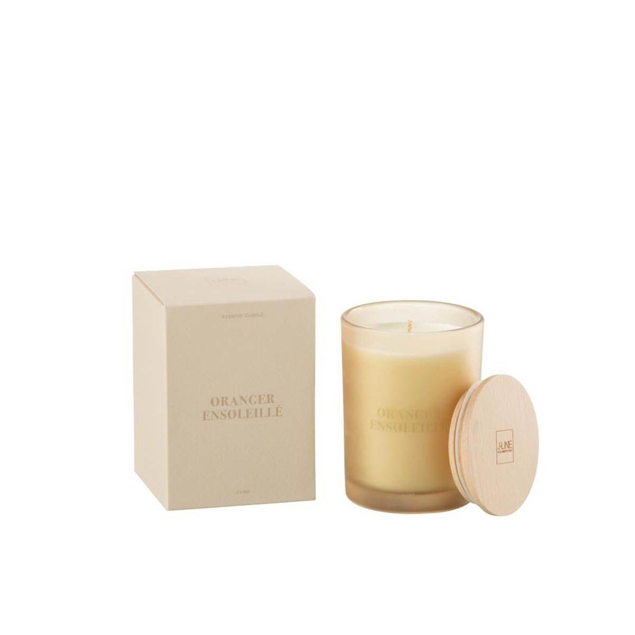 Voir la diapositive 3 : J-LINE Bougie parfumée  accords essentiels  12cm oranger ensoleillé