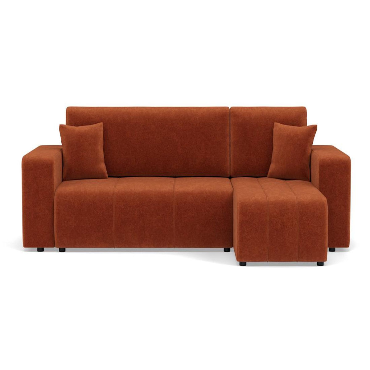 BEST MOBILIER Nicole - canapé d'angle réversible 4 places convertible avec coffre en tissu