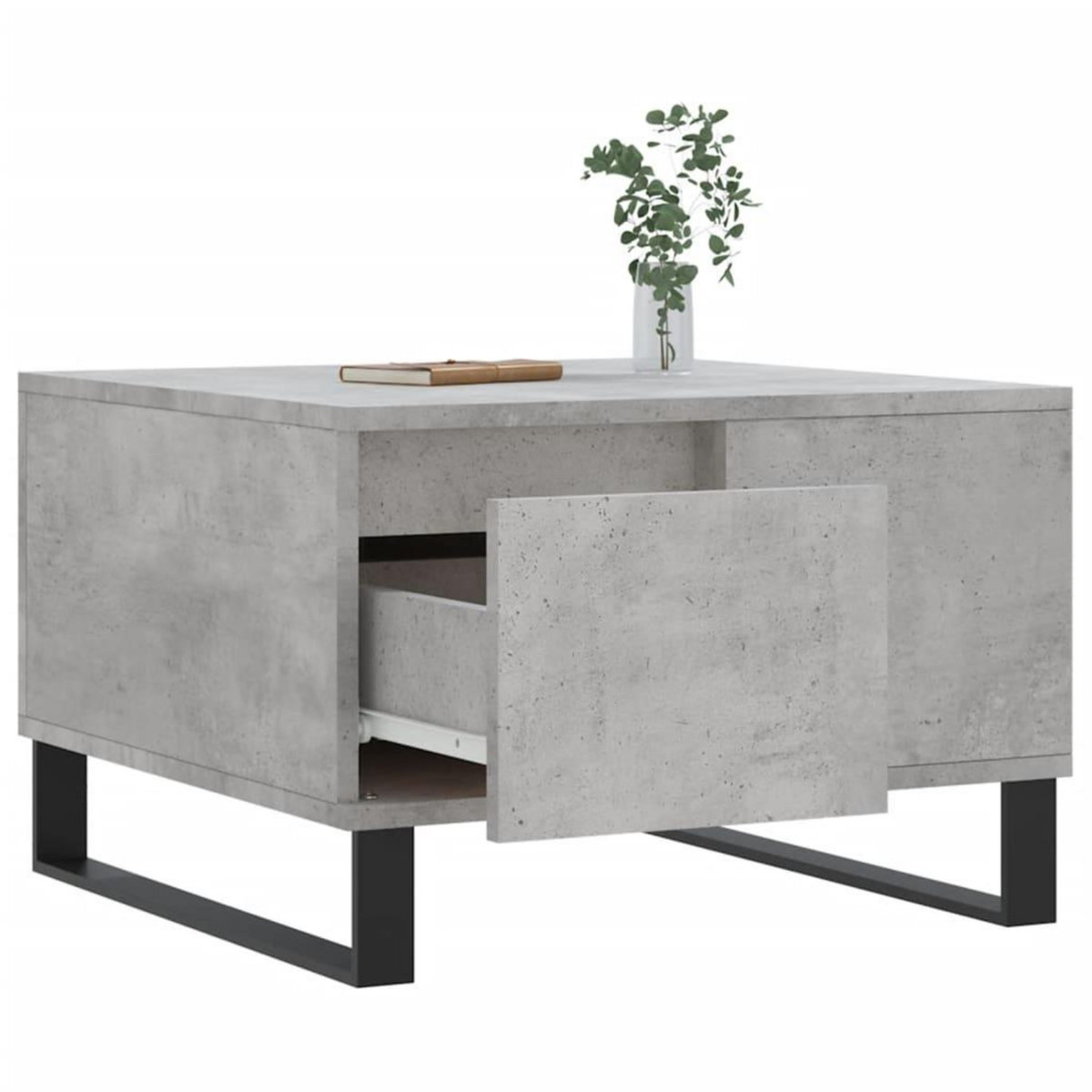 VIDAXL Table basse gris beton 55x55x36,5 cm bois d'ingenierie