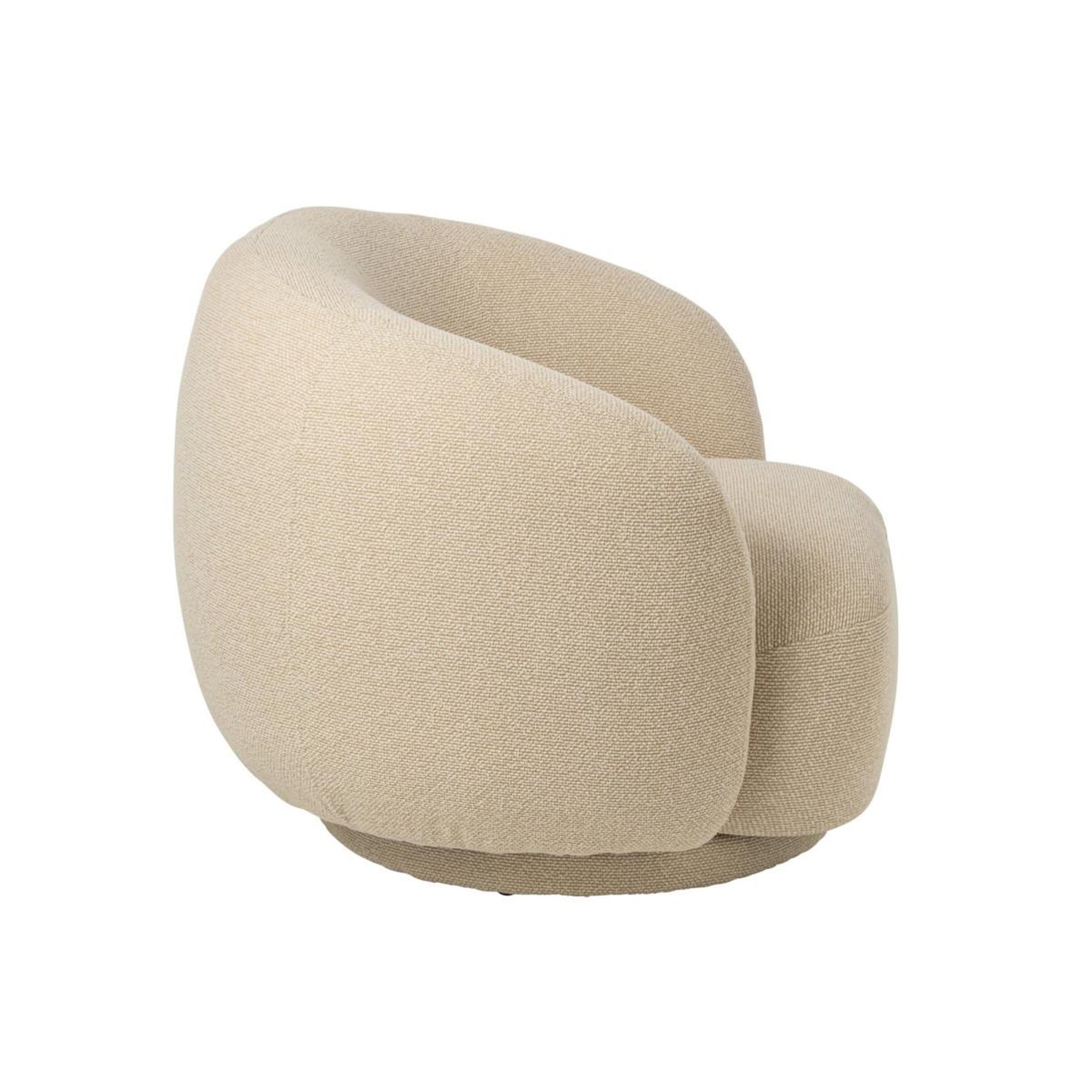 Voir la diapositive 3 : J-LINE Fauteuil pivotant design  margo  93cm écru
