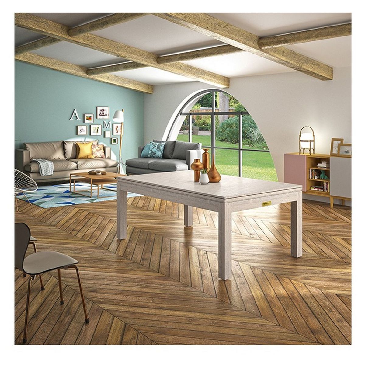 RENE PIERRE Billard Loft Drap Rouge + plateau table inclus