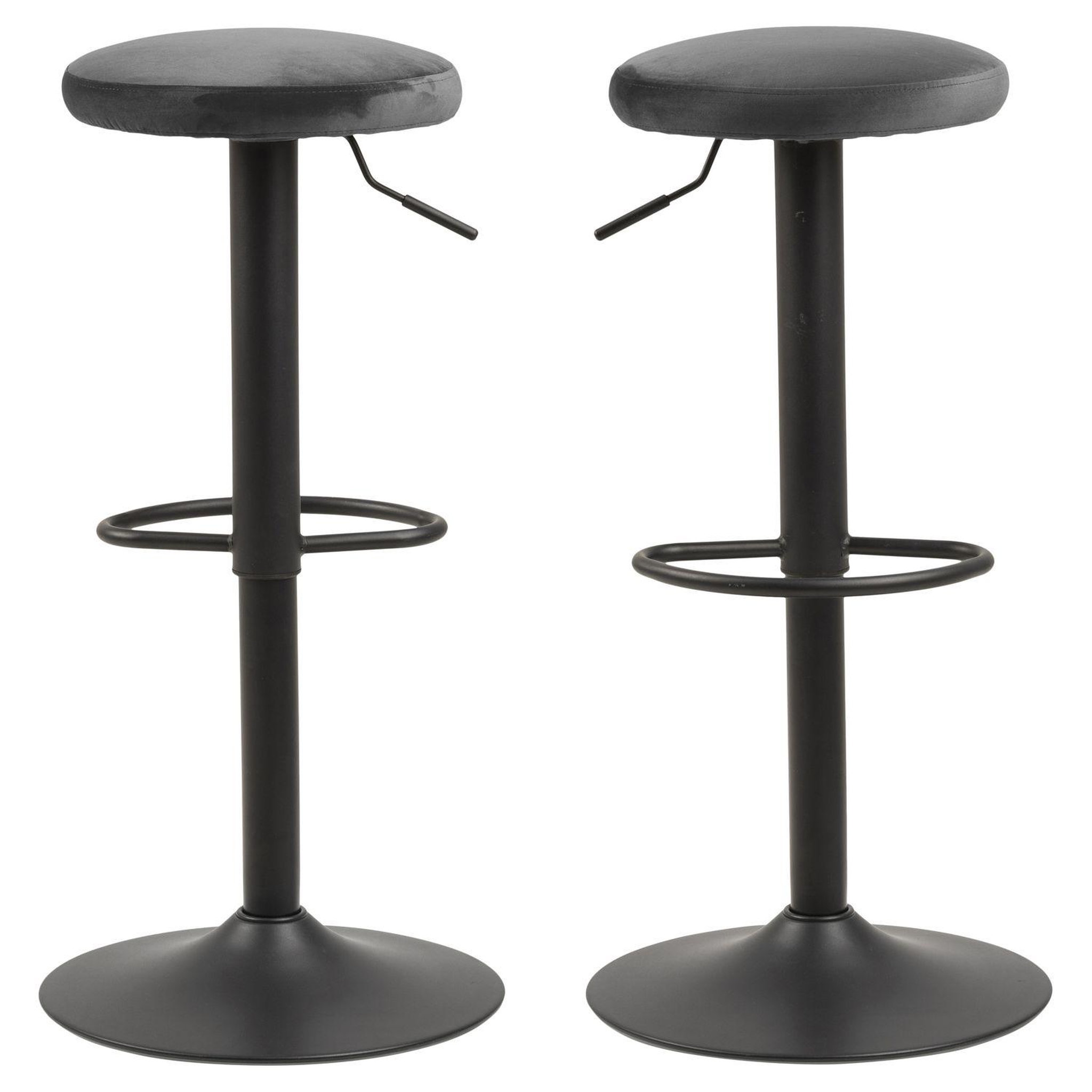Voir la diapositive 4 : TOILINUX Lot de 2 tabourets de bar finch avec repose pieds et hauteur réglable en tissu et métal