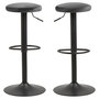 Voir la diapositive 4 : TOILINUX Lot de 2 Tabourets de bar Finch avec repose pieds et hauteur réglable en tissu et métal