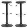 Voir la diapositive 4 : TOILINUX Lot de 2 Tabourets de bar Finch avec repose pieds et hauteur réglable en tissu et métal