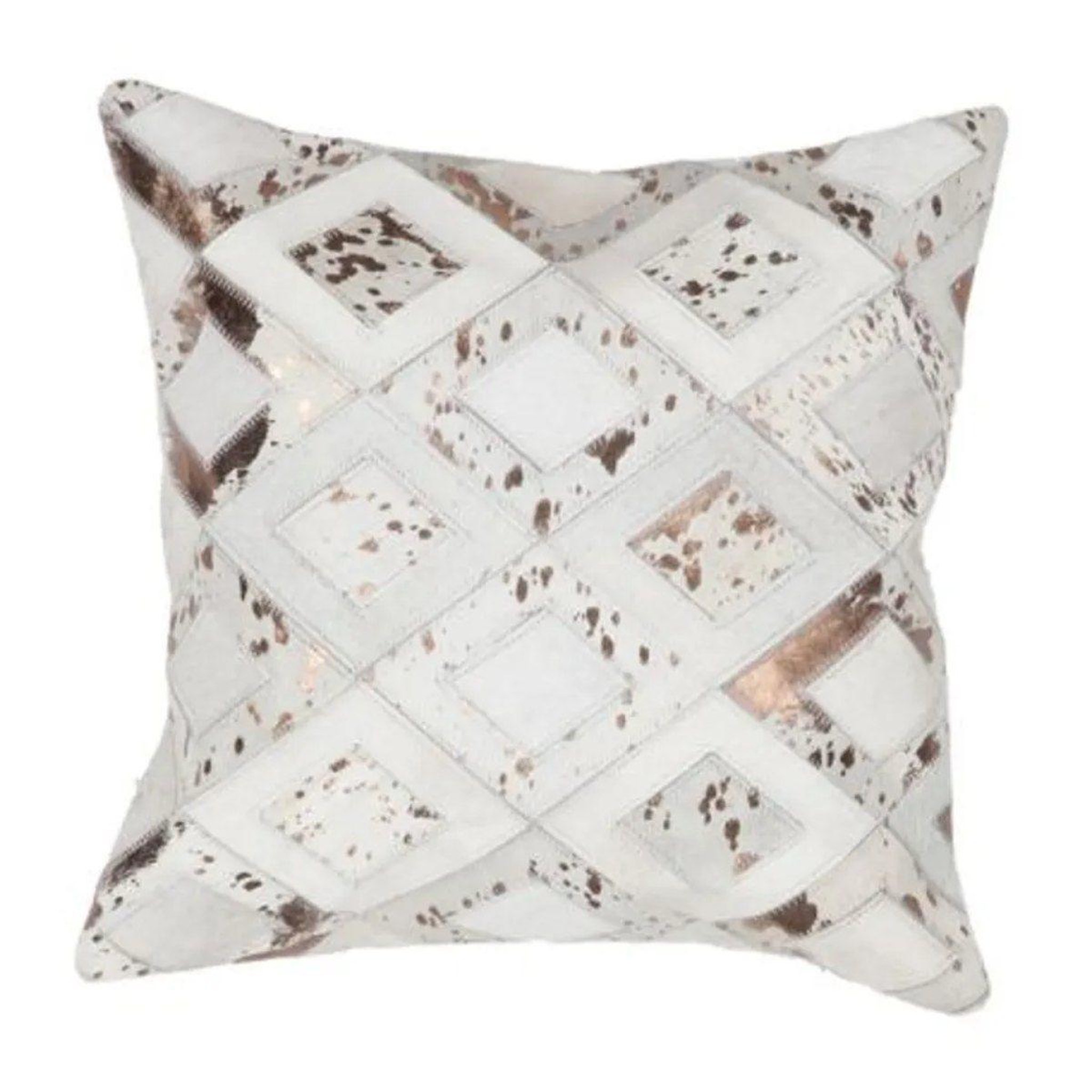 Paris Prix Coussin en cuir  spark  45x45cm ivoire & chrome