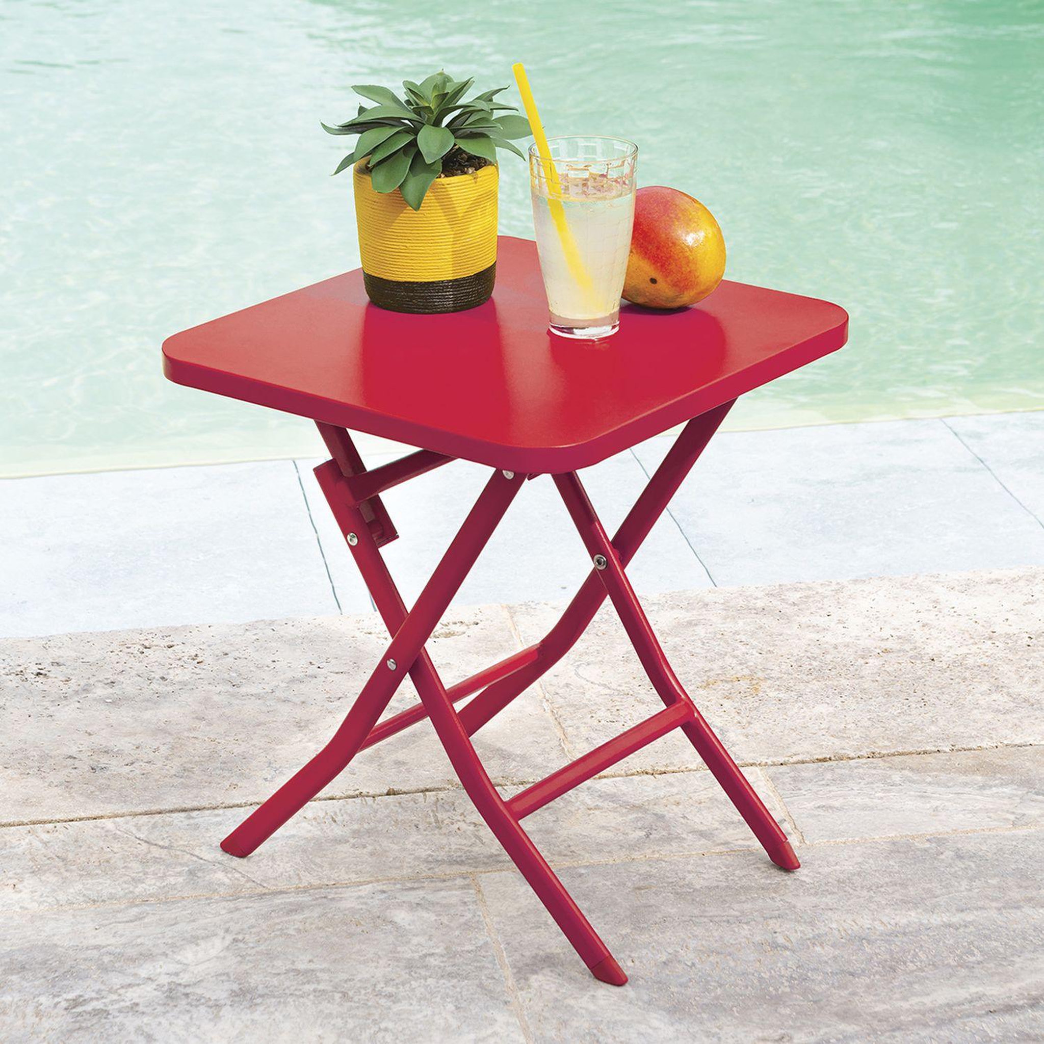 Voir la diapositive 2 : HESPERIDE Table basse pliante carrée 2 places GREENSBORO