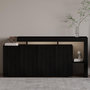 Voir la diapositive 2 : Habitat et Jardin Buffet en bois  Beliz  - 170 x 35 x 80 cm - Bois Noir