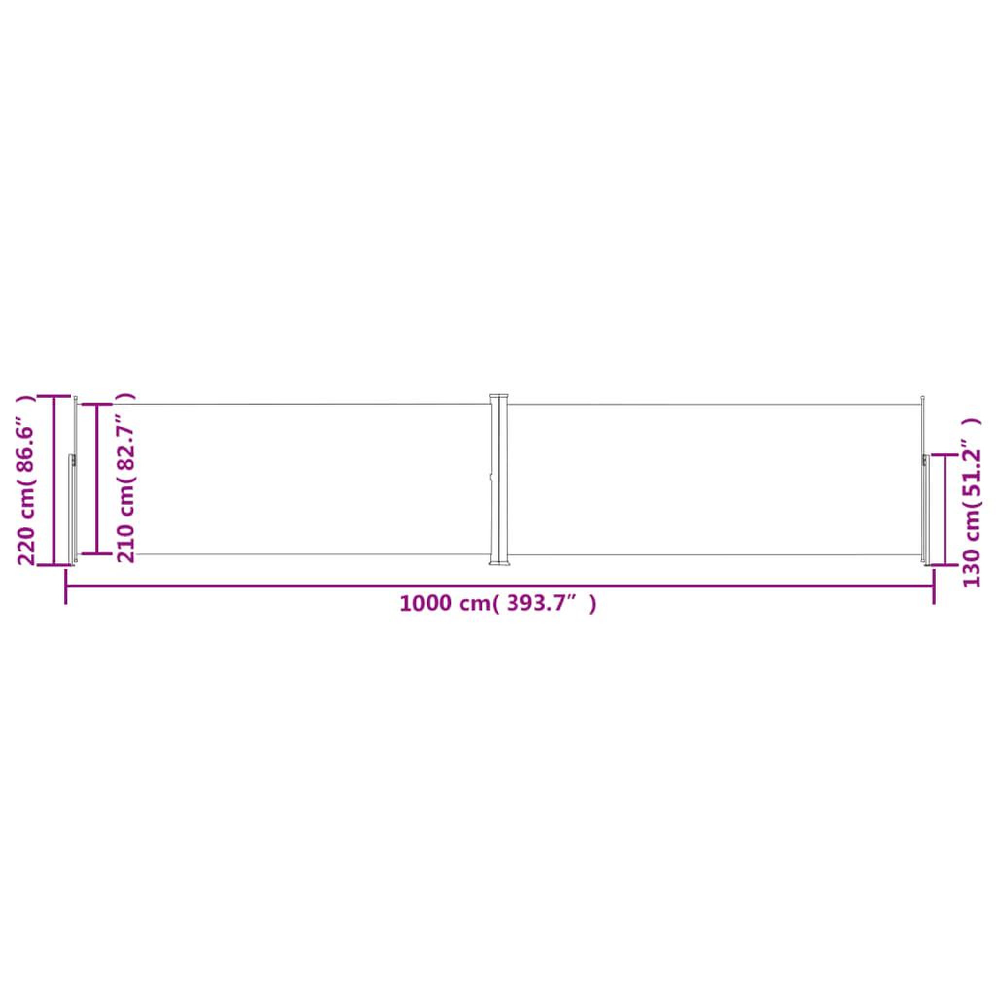 Voir la diapositive 6 : VIDAXL Auvent lateral retractable Noir 220x1000 cm