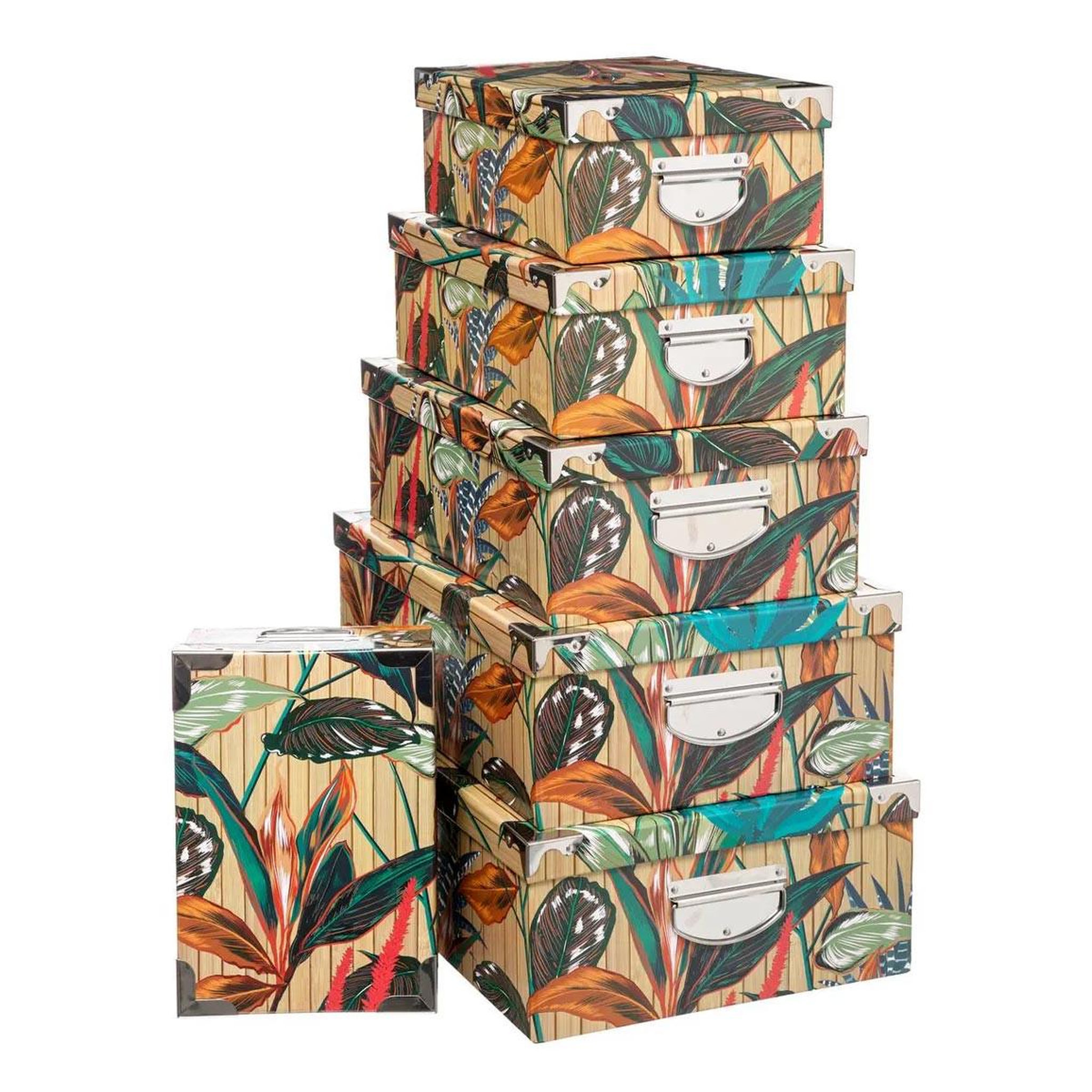 FIVE Lot de 6 boîtes de rangement  palawan  48cm multicolore