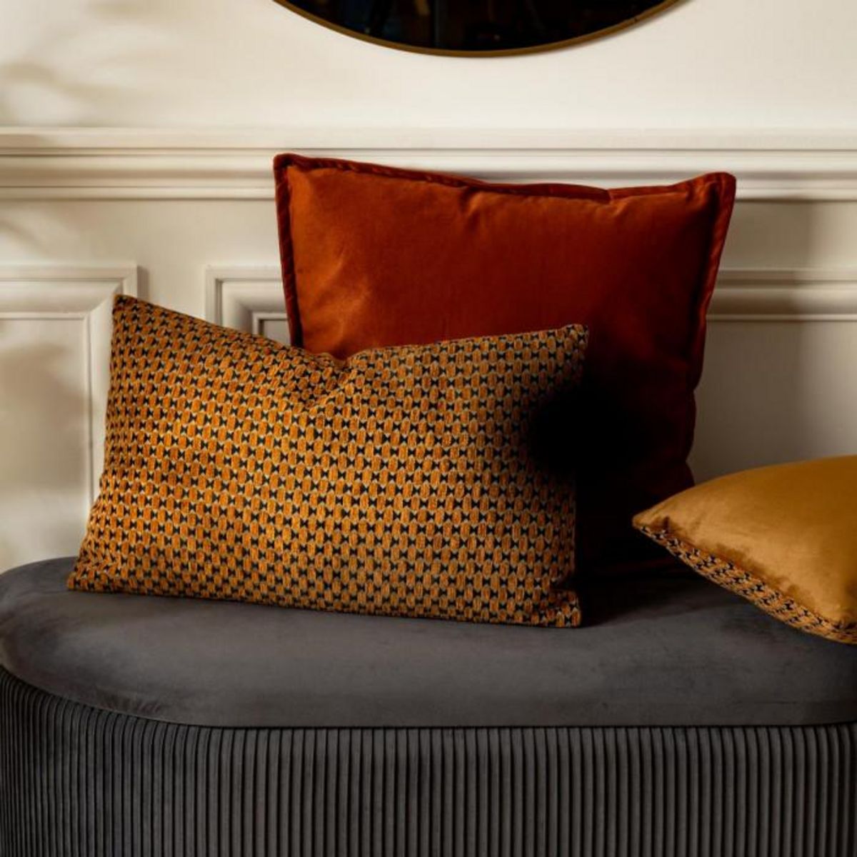 ATMOSPHERA Coussin Déco Jacquard  Zaika  30x50cm Caramel