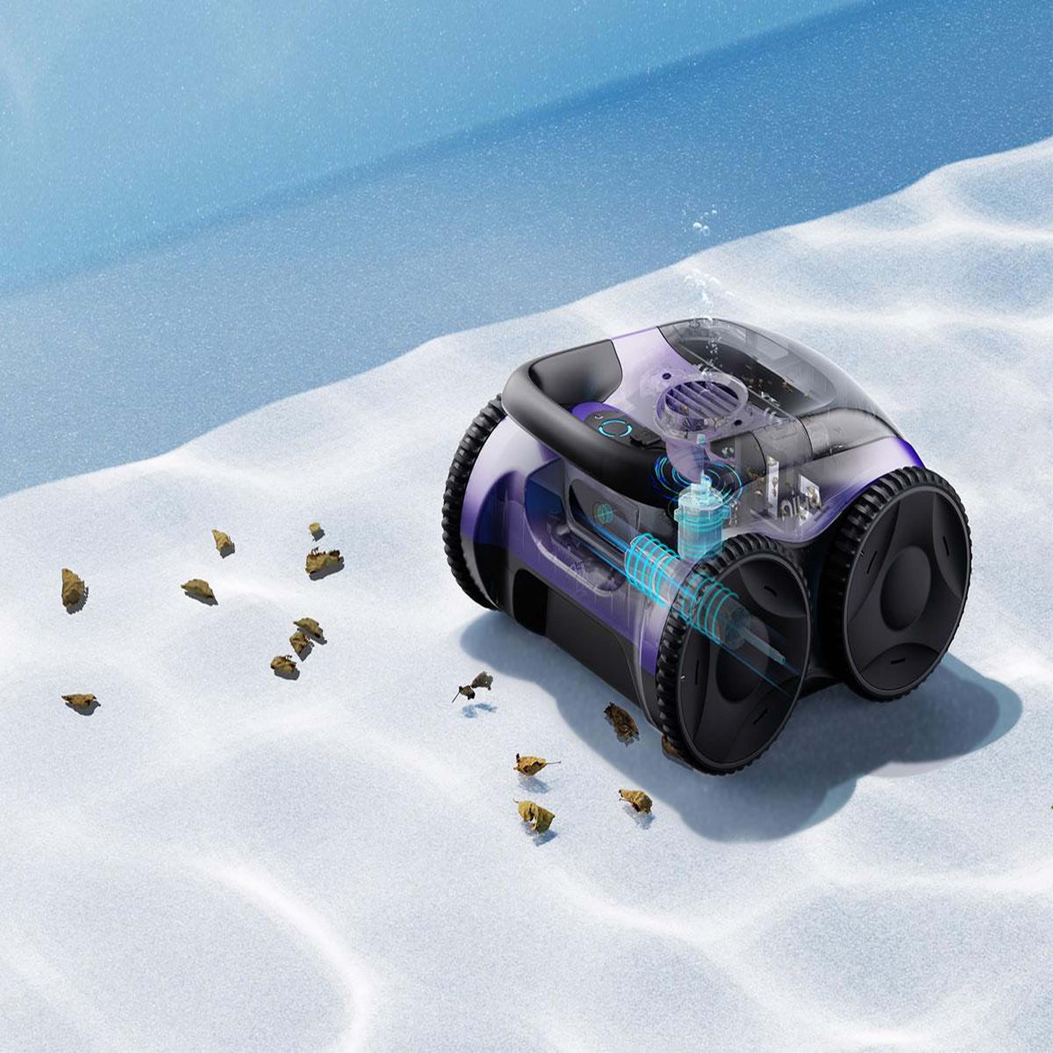 Voir la diapositive 5 : MAYTRONICS Robot aspirateur de piscine sans fil fond uniquement, durée de cycle jusqu'à 1h30, pour piscines hors-sol et enterrées, jusqu'à 8 mètres - sonar f2