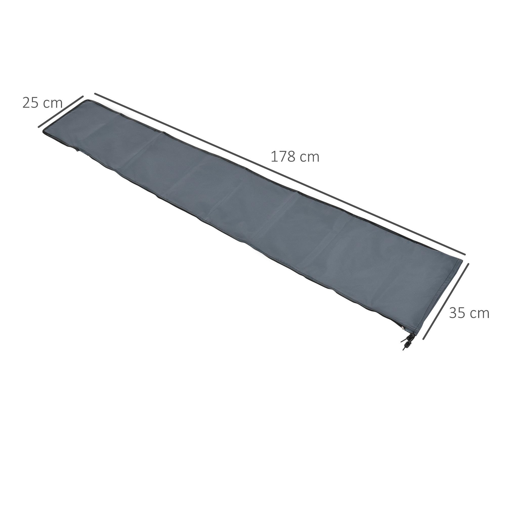 Voir la diapositive 3 : OUTSUNNY Housse de protection imperméable pour parasol droit avec fermeture éclair et cordon de serrage gris
