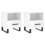 Voir la diapositive 2 : VIDAXL Tables de chevet 2 pcs blanc brillant 40x35x47,5 cm