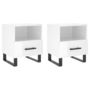 Voir la diapositive 2 : VIDAXL Tables de chevet 2 pcs blanc brillant 40x35x47,5 cm