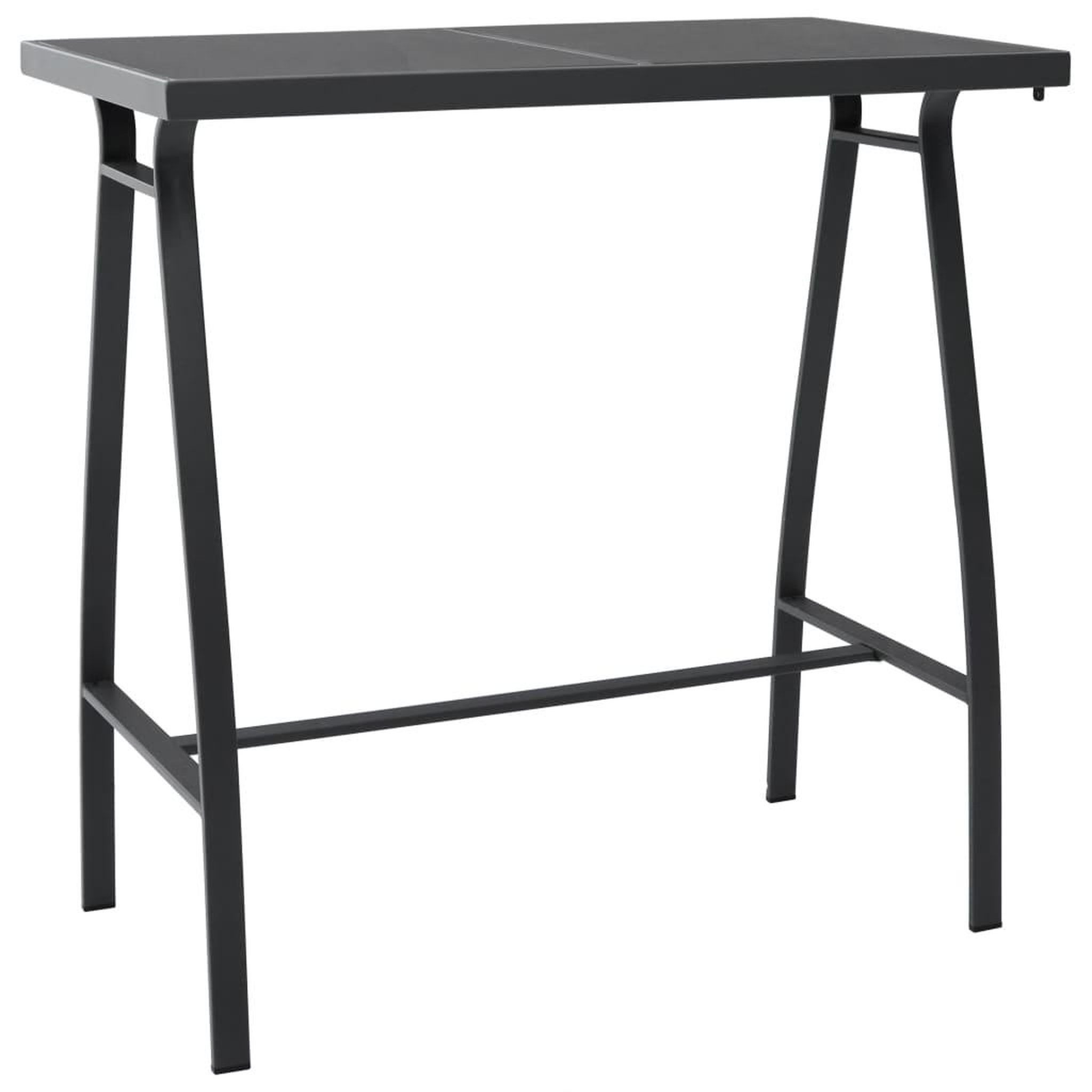VIDAXL Table de bar de jardin Noir 110x60x110 cm Verre trempe