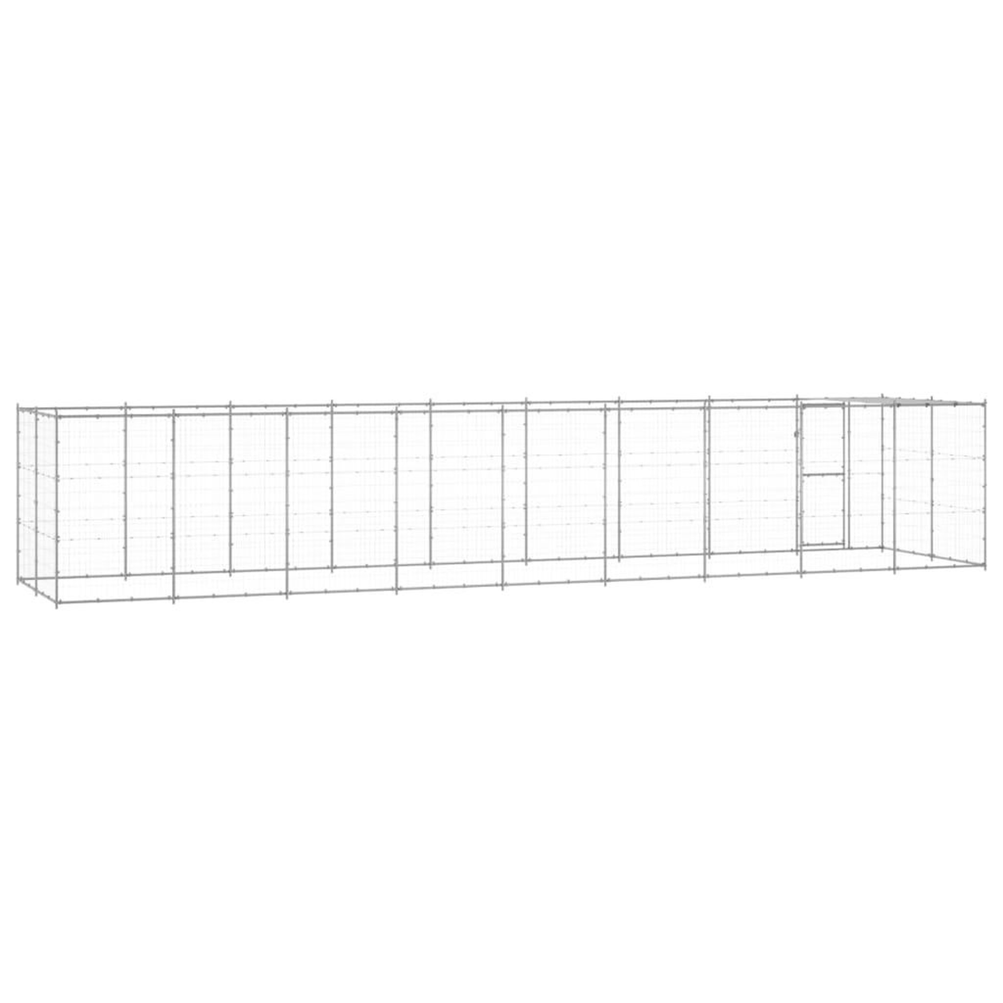 Voir la diapositive 4 : VIDAXL Chenil exterieur Acier galvanise avec toit 21,78 m²