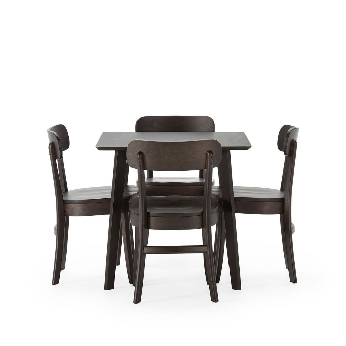 VS VENTA-STOCK Ensemble table 80x80 cm et 4 chaises de salle à manger Nala Noir