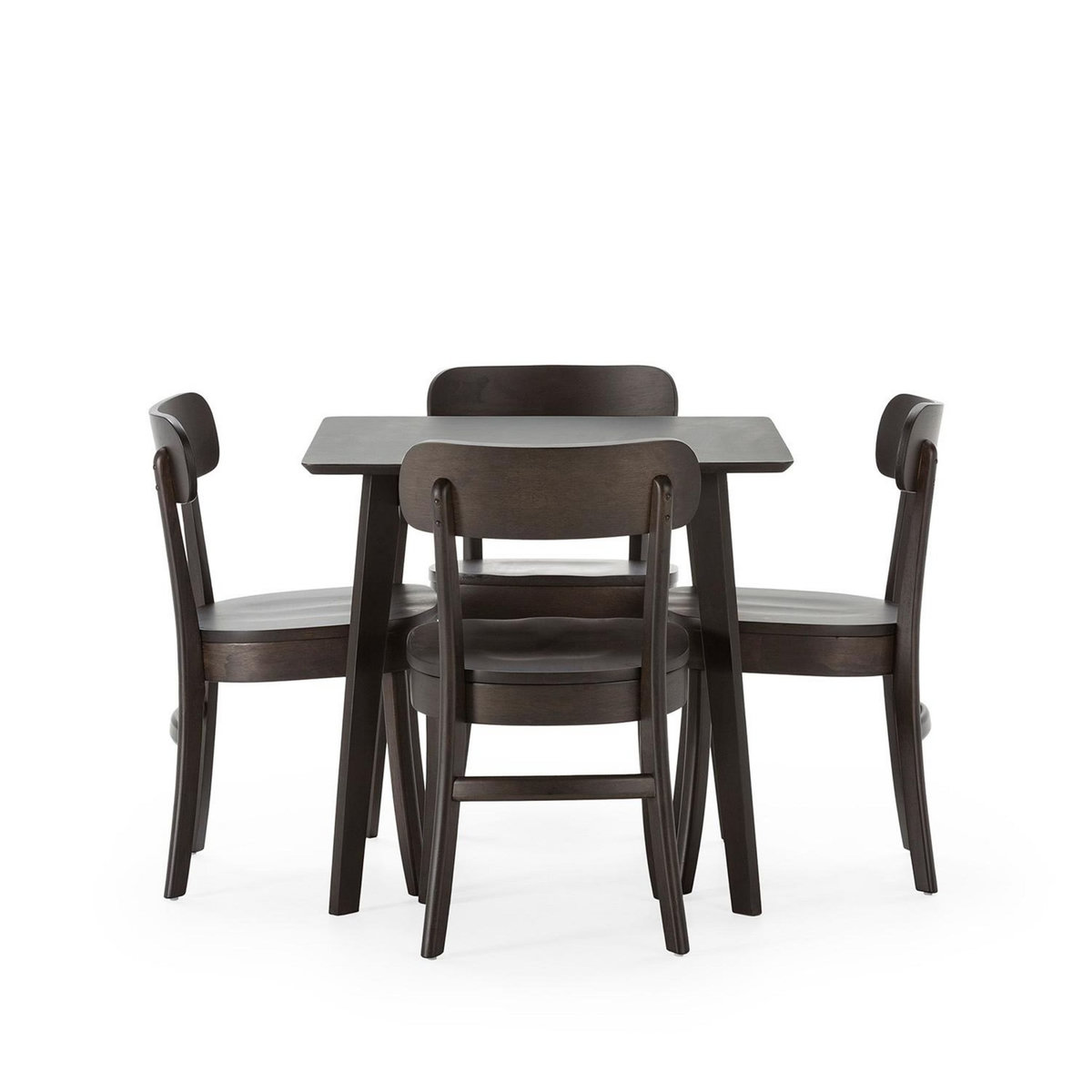 VS VENTA-STOCK Ensemble table 80x80 cm et 4 chaises de salle à manger Nala Noir