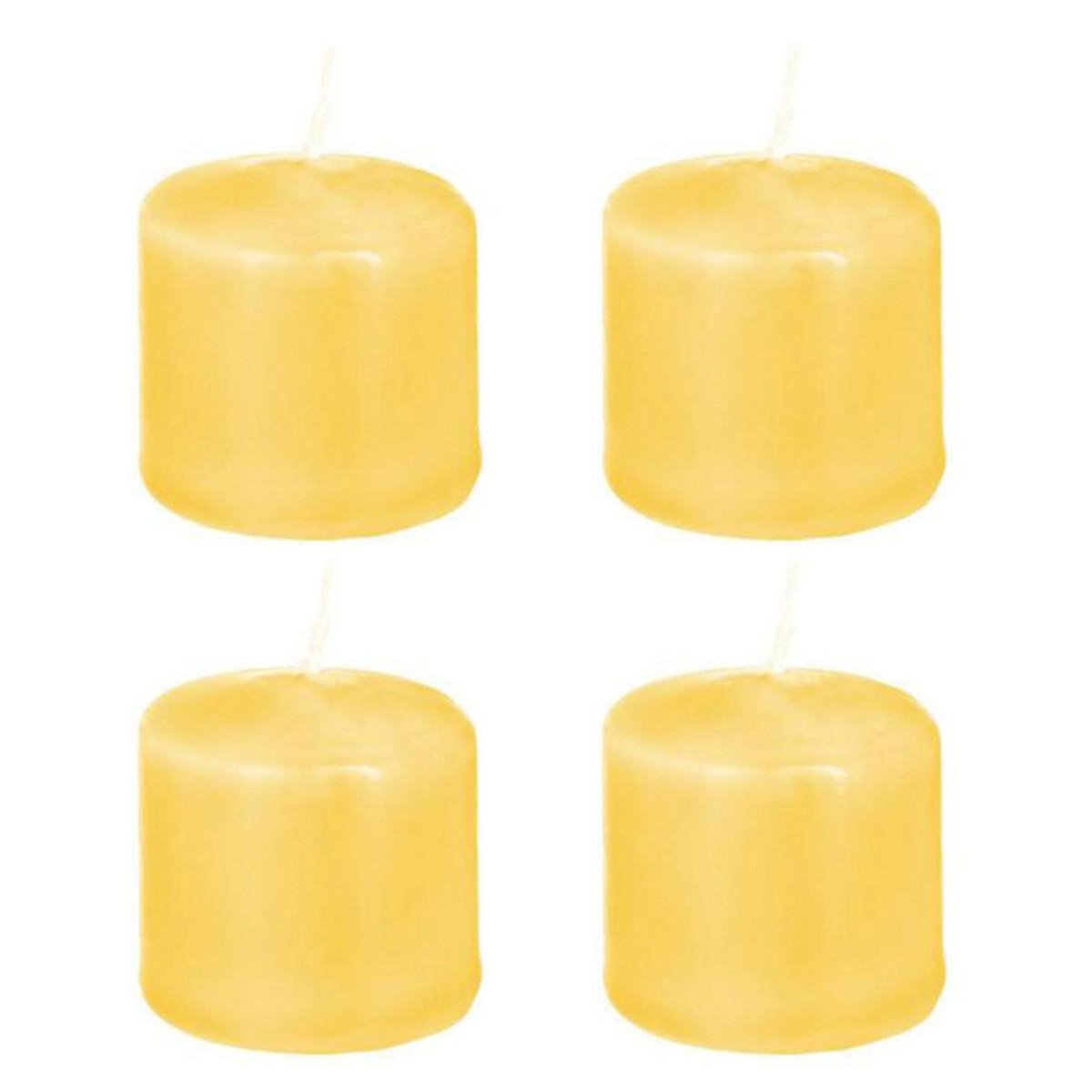 COMPTOIR DE LA BOUGIE Lot de 4 Bougies Votives  Hugo  3cm Jaune
