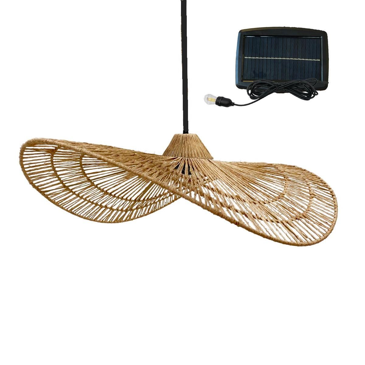 Lumisky Suspension solaire bohème MARBELLA Beige Jute H14cm