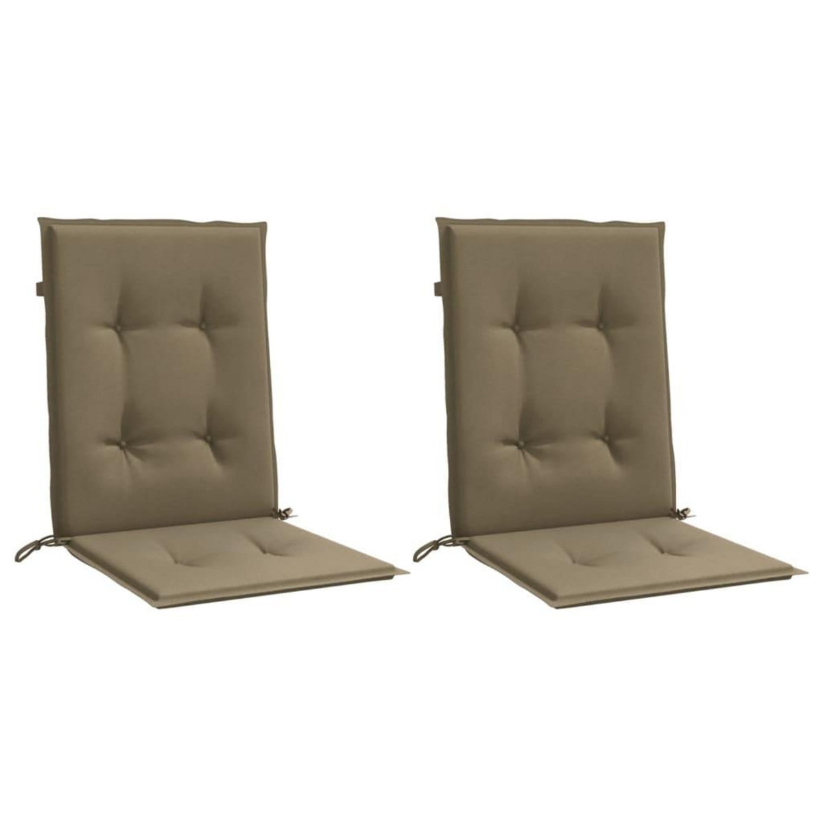 VIDAXL Coussins de chaise a dossier bas lot de 2 taupe melange tissu