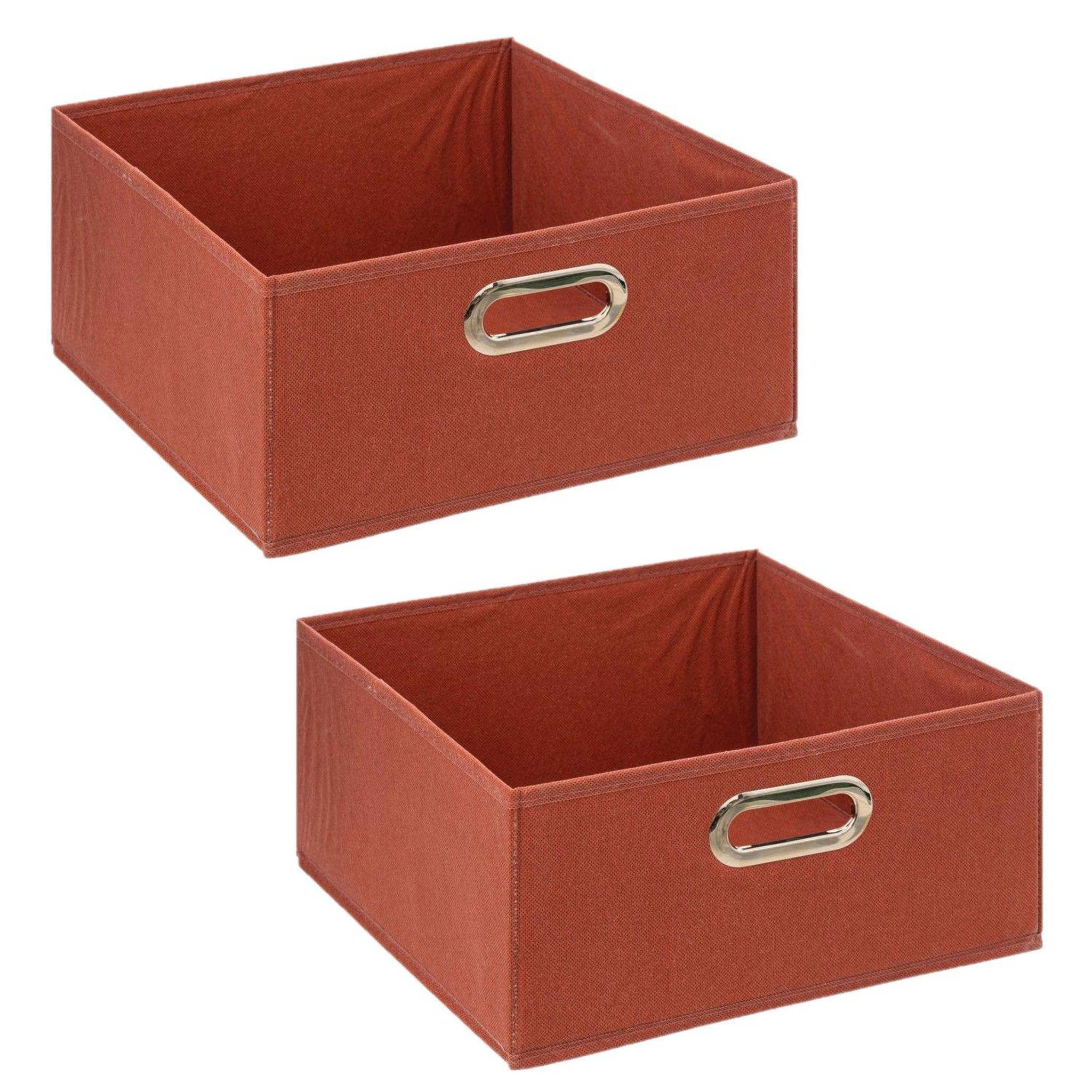 Voir la diapositive 1 : TOILINUX Lot de 2 boîtes de rangement carrées en tissu MIX' N MODUL