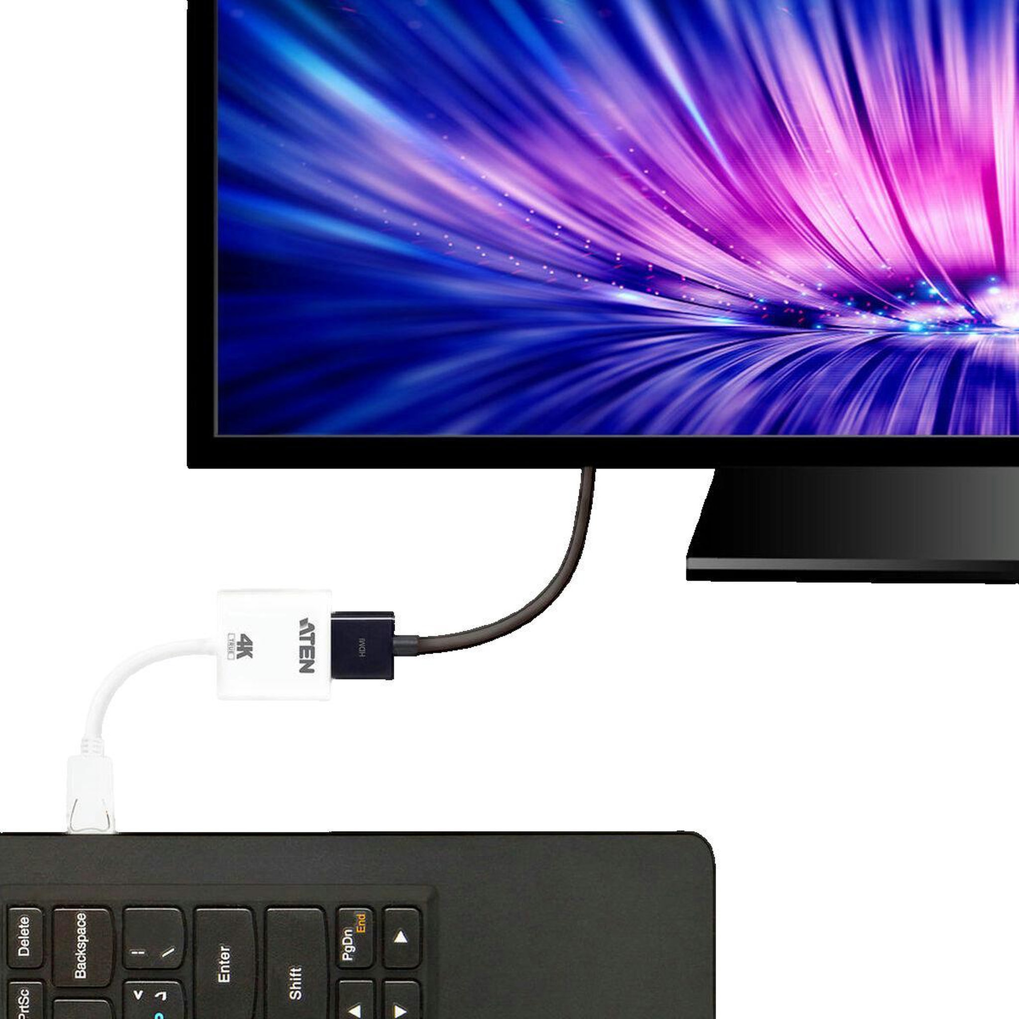 Voir la diapositive 2 : Aten Adaptateur ATEN VC986B Blanc DisplayPort vers HDMI