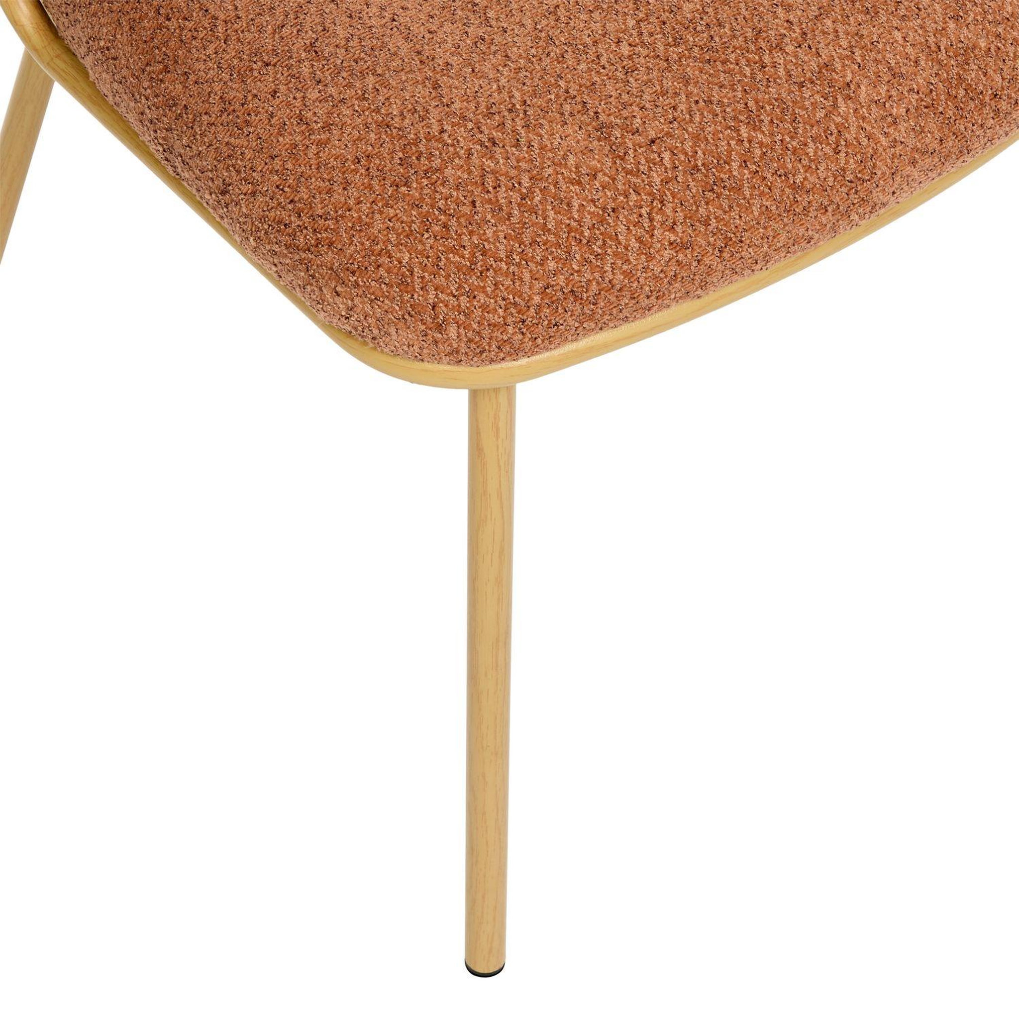 Voir la diapositive 5 : TOILINUX Lot de 2 chaises en tissu chenille et pieds métal alba