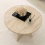 Voir la diapositive 5 : TOILINUX Table basse ronde effet travertin VALENCE - Beige