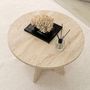 Voir la diapositive 5 : TOILINUX Table basse ronde effet travertin VALENCE - Beige