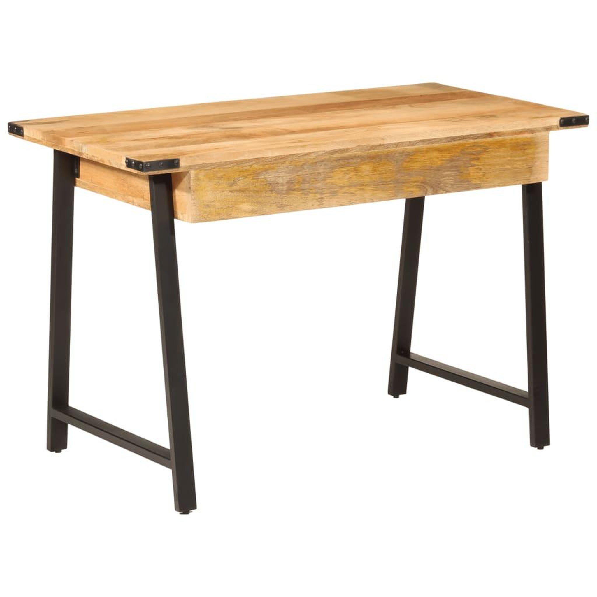 Voir la diapositive 4 : VIDAXL Bureau avec tiroirs 105x55x70 cm bois de manguier massif et fer
