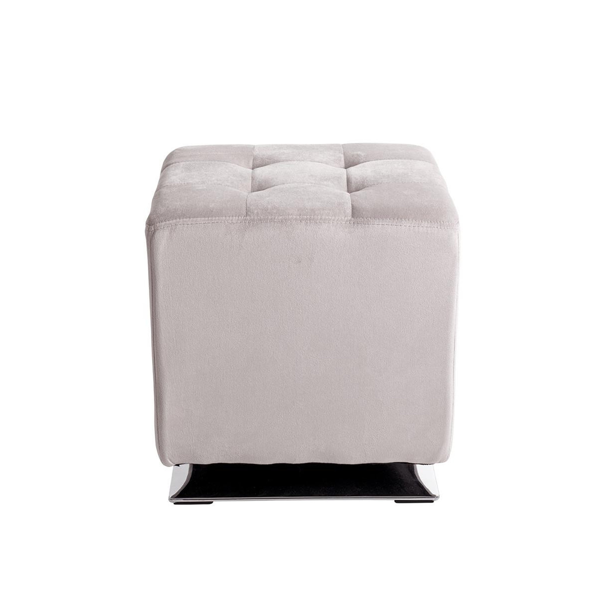 Voir la diapositive 2 : Paris Prix Pouf capitonné carré  beto  43cm gris
