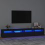 Voir la diapositive 1 : VIDAXL Meuble TV avec lumieres LED Noir 240x35x40 cm
