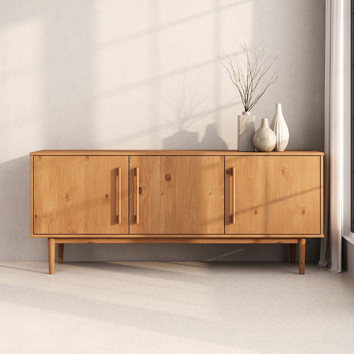 IDIMEX Buffet TECCA L 170 cm 3 portes en bois massif